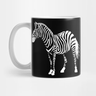 Hand drawn zebra - reverse color Mug